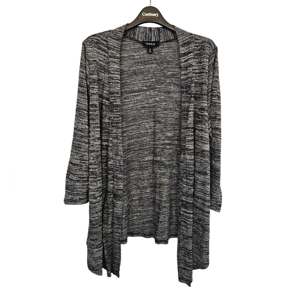 Torrid Size 0 Stretchy Space Dye Open Front Knit Cardigan